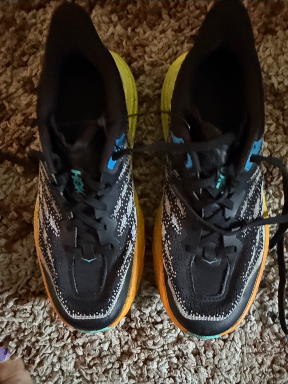 Women’s Black and Yellow Athletic Sneakers